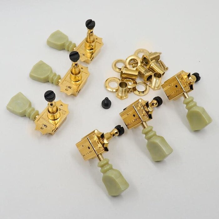 Schaller Schaller G-Series Deluxe KeyStone Locking Tuner Set, Double Ring - Gold