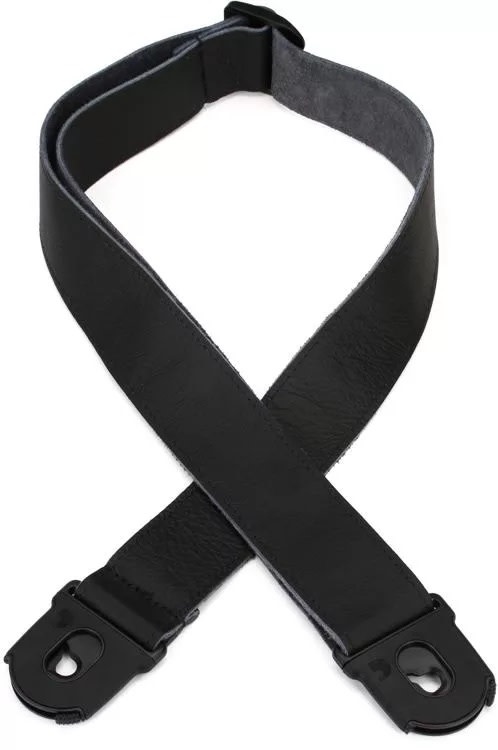 D'Addario D'Addario Planet Lock Leather Guitar Strap - Black