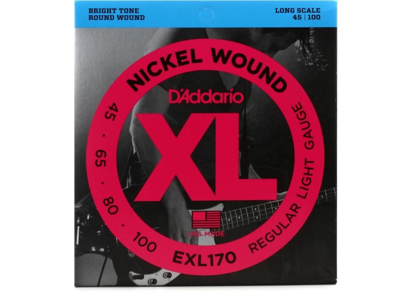 D'Addario D'Addario EXL170 Nickel Wound Bass Guitar Strings - .045-.100 Regular Light Long Scale