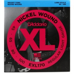 D'Addario D'Addario EXL170 Nickel Wound Bass Guitar Strings - .045-.100 Regular Light Long Scale