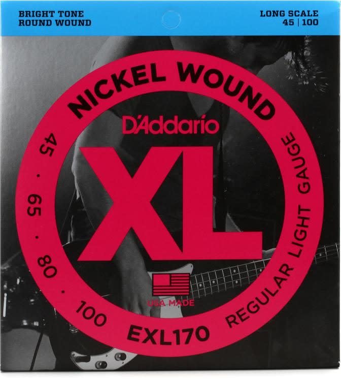 D'Addario D'Addario EXL170 Nickel Wound Bass Guitar Strings - .045-.100 Regular Light Long Scale