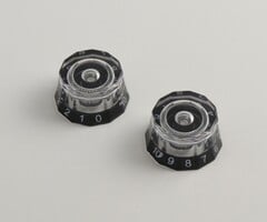 PRS Guitars PRS Lampshade Knobs - Black/Clear - Lefty - Set of 2