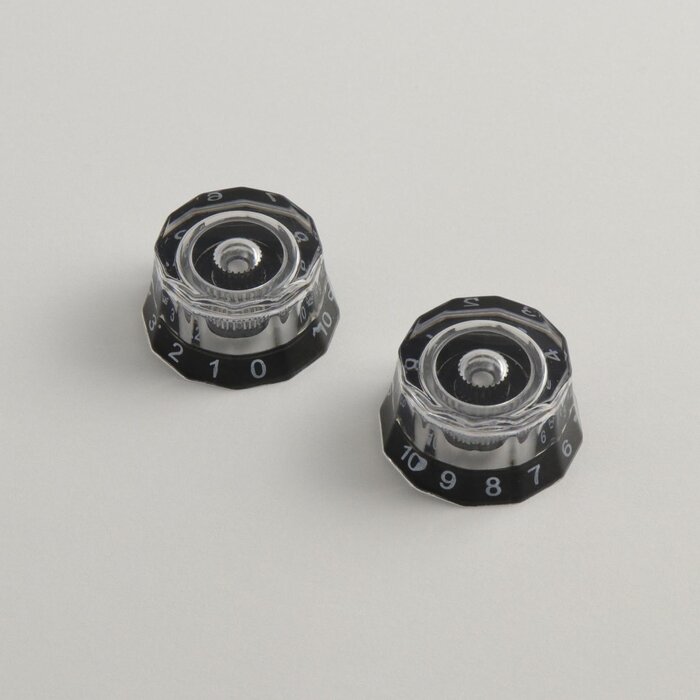 PRS Guitars PRS Lampshade Knobs - Black/Clear - Lefty - Set of 2
