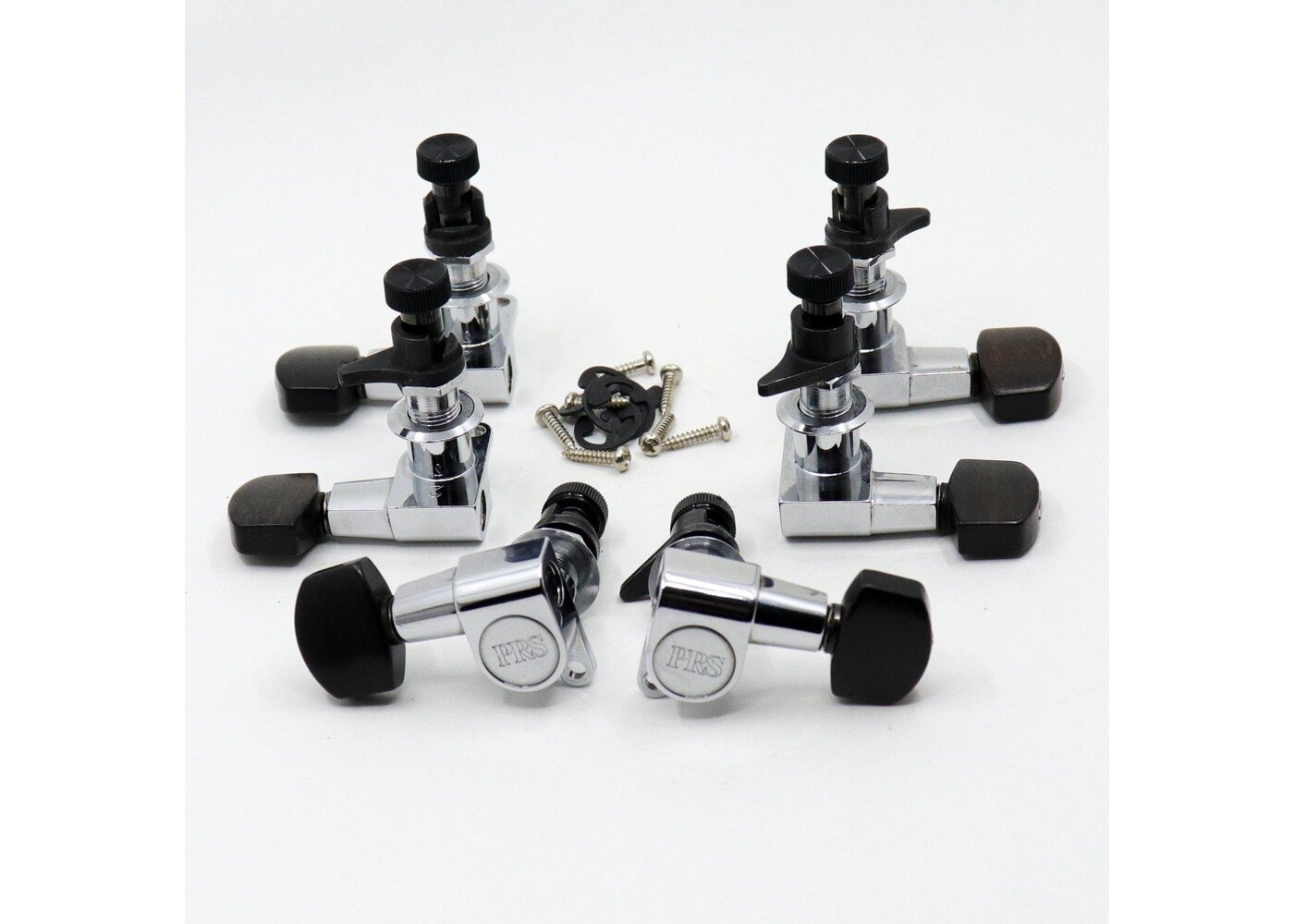 PRS Guitars PRS Low Mass Phase I Locking Tuner Set  - Chrome w/ Small Ebony Buttons