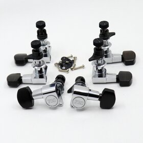 PRS Guitars PRS Low Mass Phase I Locking Tuner Set  - Chrome w/ Small Ebony Buttons