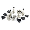 MannMade USA MannMade USA Vintage Style Locking Tuner Set - Nickel, Black Button