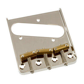 Allparts Allparts 3 Saddle Tele Ashtray Bridge, Nickel