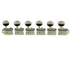 Kluson Kluson 6 in Line Tuning Machines w/Oval Metal Buttons, Nickel