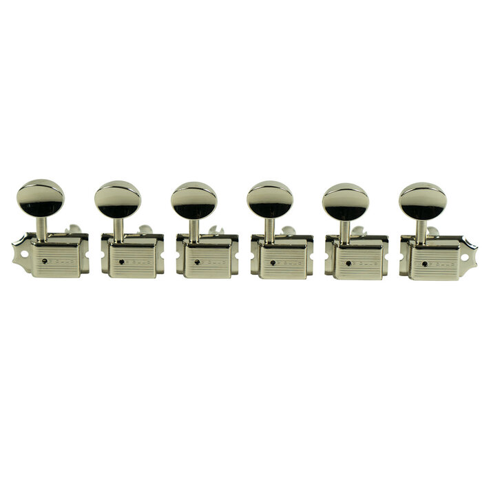 Kluson Kluson 6 in Line Tuning Machines w/Oval Metal Buttons, Nickel
