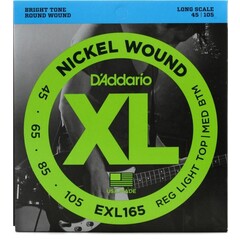D'Addario D'Addario EXL165 Nickel Wound Bass Guitar Strings - .045-.105 Regular Light Top/Medium Bottom Long Scale
