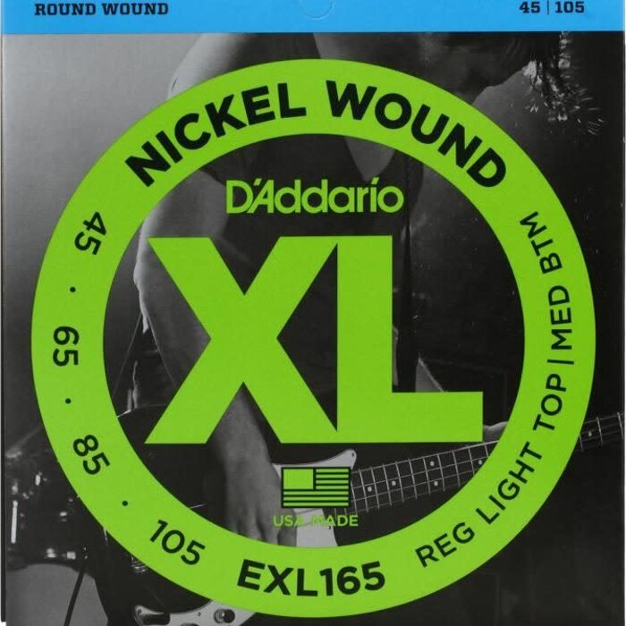 D'Addario D'Addario EXL165 Nickel Wound Bass Guitar Strings - .045-.105 Regular Light Top/Medium Bottom Long Scale