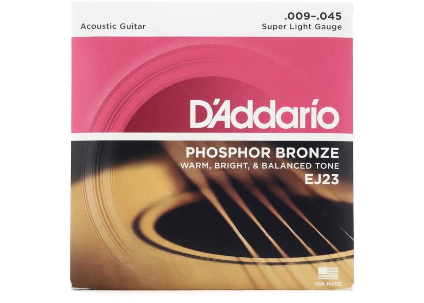 D'Addario D'Addario EJ23 Phosphor Bronze Acoustic Guitar Strings - .009-.045 Super Light