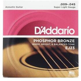 D'Addario D'Addario EJ23 Phosphor Bronze Acoustic Guitar Strings - .009-.045 Super Light