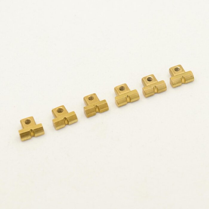 MannMade USA MannMade USA Intonatable Stoptail Saddles - Slotted - Brass (Set of 6)