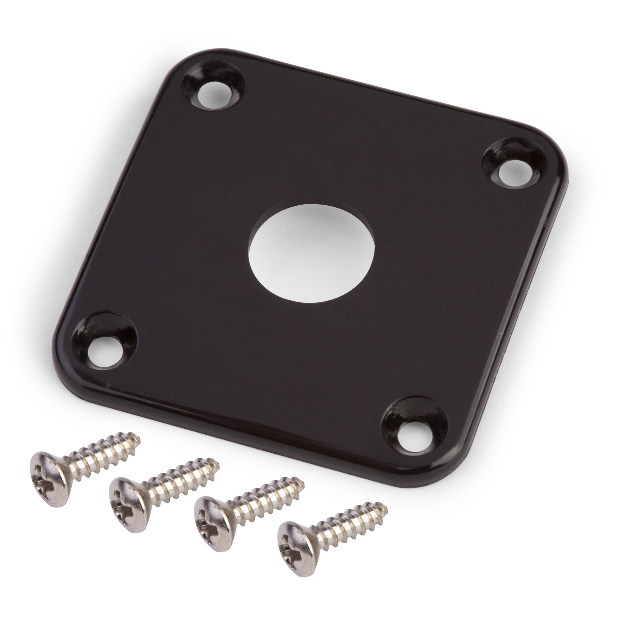 StewMac StewMac Square Gibson Style Plastic Input Jack Plate, Black