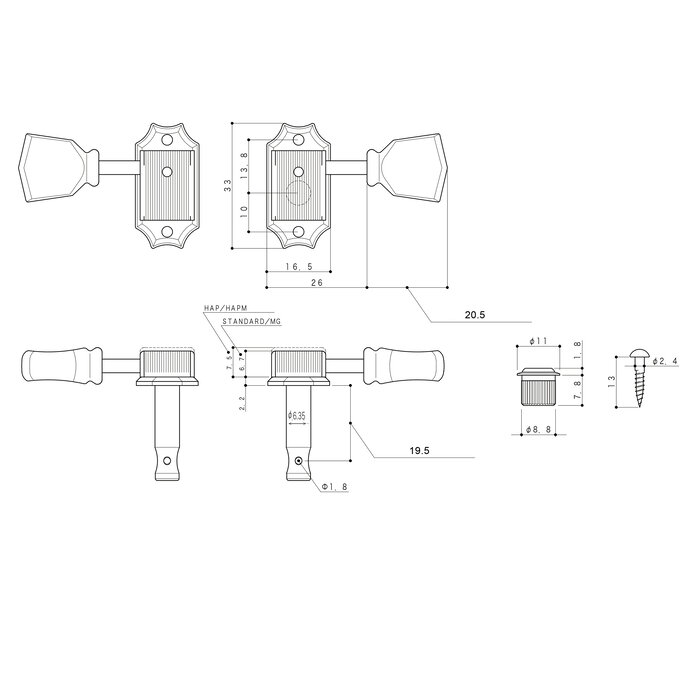 Gotoh Gotoh Vintage Locking Tuner Set - Nickel