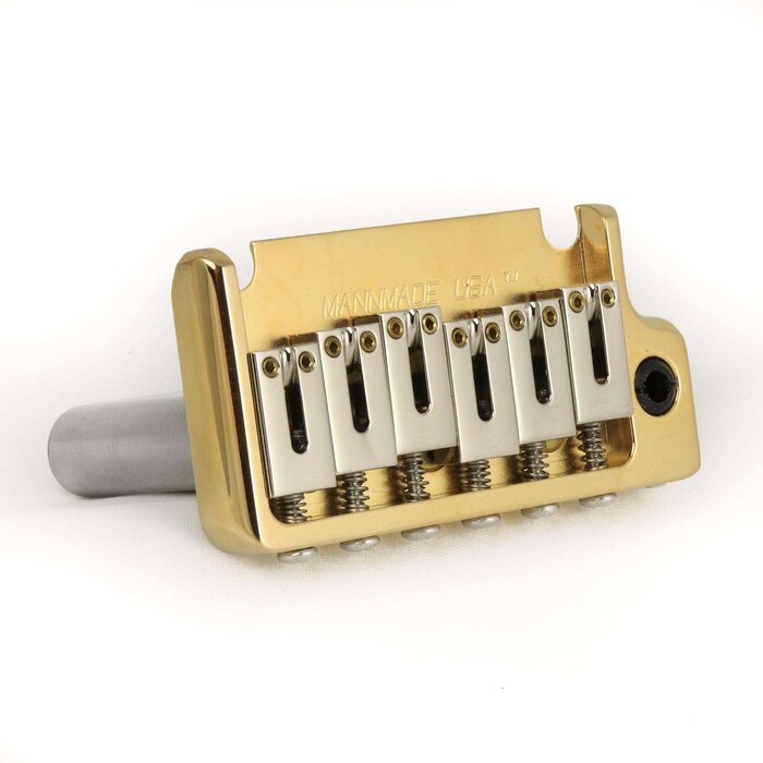 MannMade USA MannMade USA 2-Post Tremolo Bridge - Gold Hybrid - fits 2 post Strat style guitars