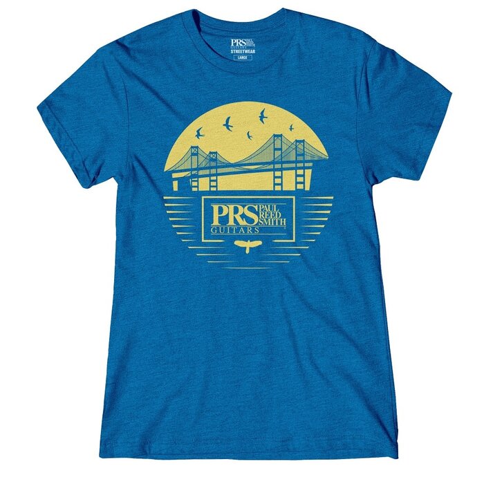 PRS Guitars PRS Women's Bay Bridge Tee, Yellow/Blue, X-Large