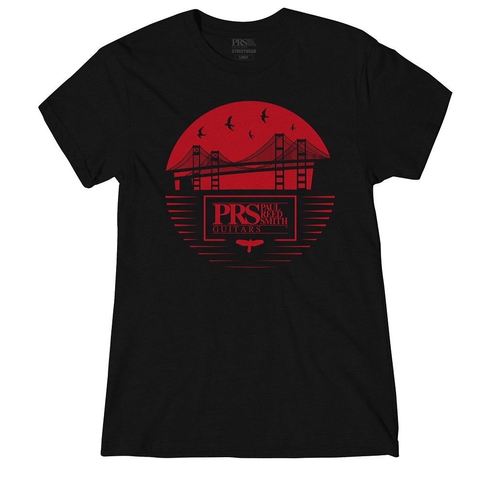 PRS Guitars PRS Women's Bay Bridge Tee, Black/Red, X-Large