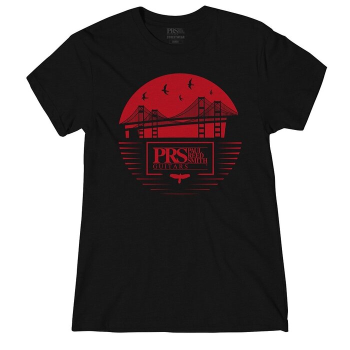 PRS Guitars PRS Women's Bay Bridge Tee, Black/Red, Large