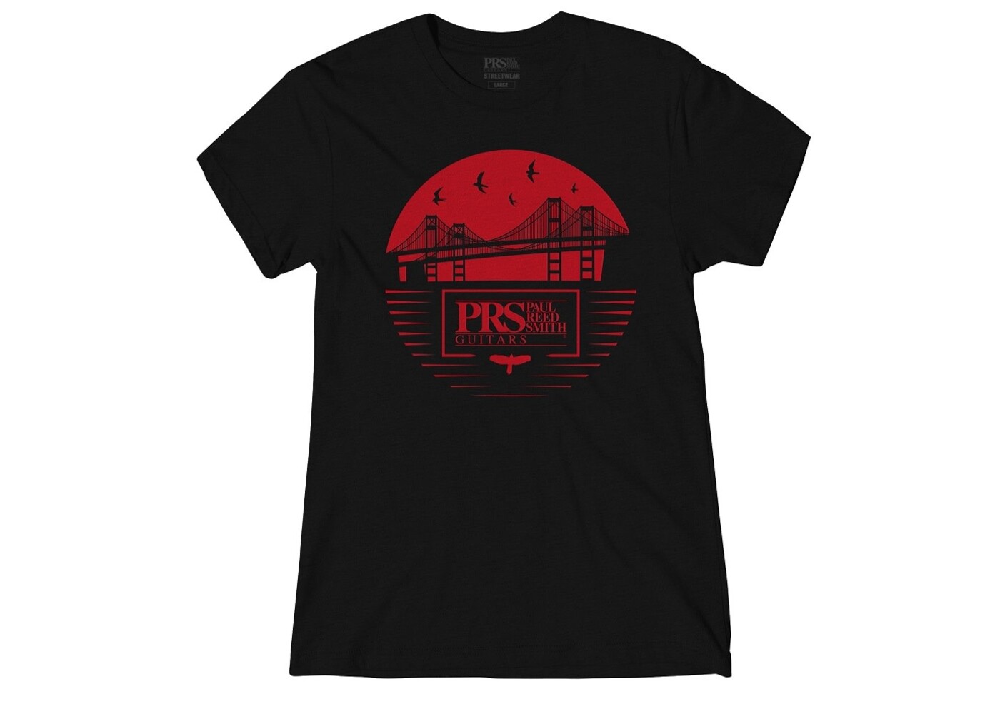 PRS Guitars PRS Women's Bay Bridge Tee, Black/Red, Medium