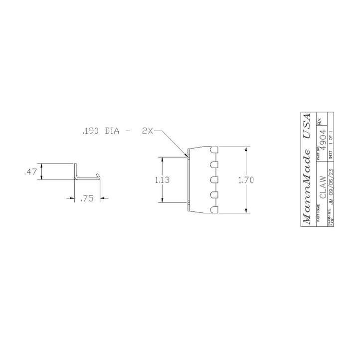 MannMade USA MannMade USA Tremolo Claw & Screws - SE