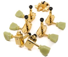 MannMade USA MannMade USA Vintage Style Locking Tuner Set - Gold, Green Button