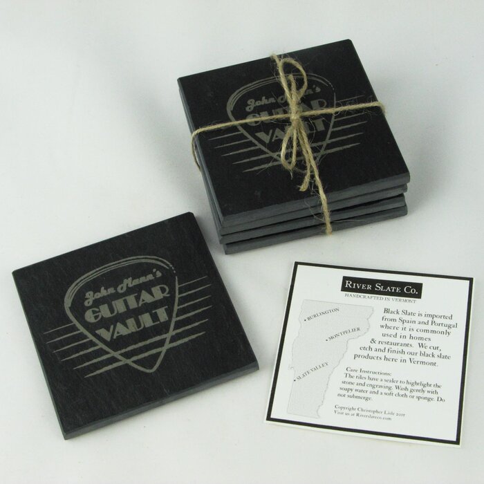 River Slate Company John Mann's Guitar Vault Slate Coaster