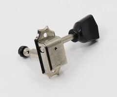 MannMade USA MannMade USA Vintage Style Locking Tuner - Bass side - Nickel,  Black Button