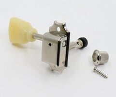 MannMade USA MannMade USA Vintage Style  Locking Tuner - Treble side - Nickel, Cream Button