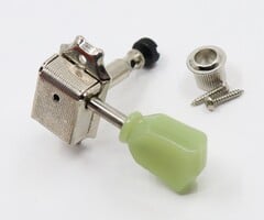 MannMade USA MannMade USA Vintage Style  Locking Tuner - Bass side - Nickel,  Green Button