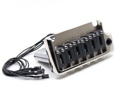 MannMade USA MannMade USA 2-Post Tremolo Bridge - Piezo - Nickel - fits 2 post Strat style guitars
