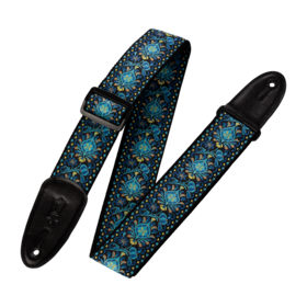 Levy's Levy's 2" Wide Jacquard Guitar Strap - Blue/Yellow Floral