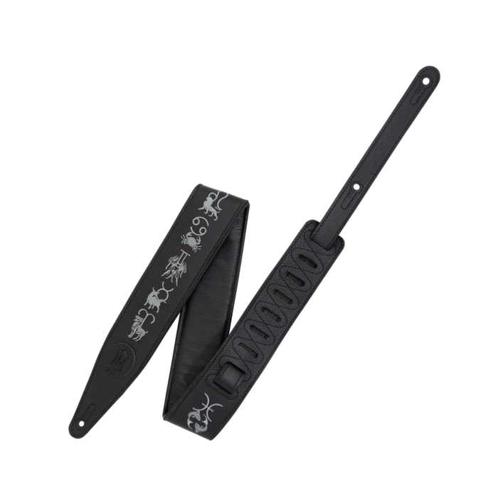 Levy's Levy's 2.5" Leather Strap with Embroidery - Black