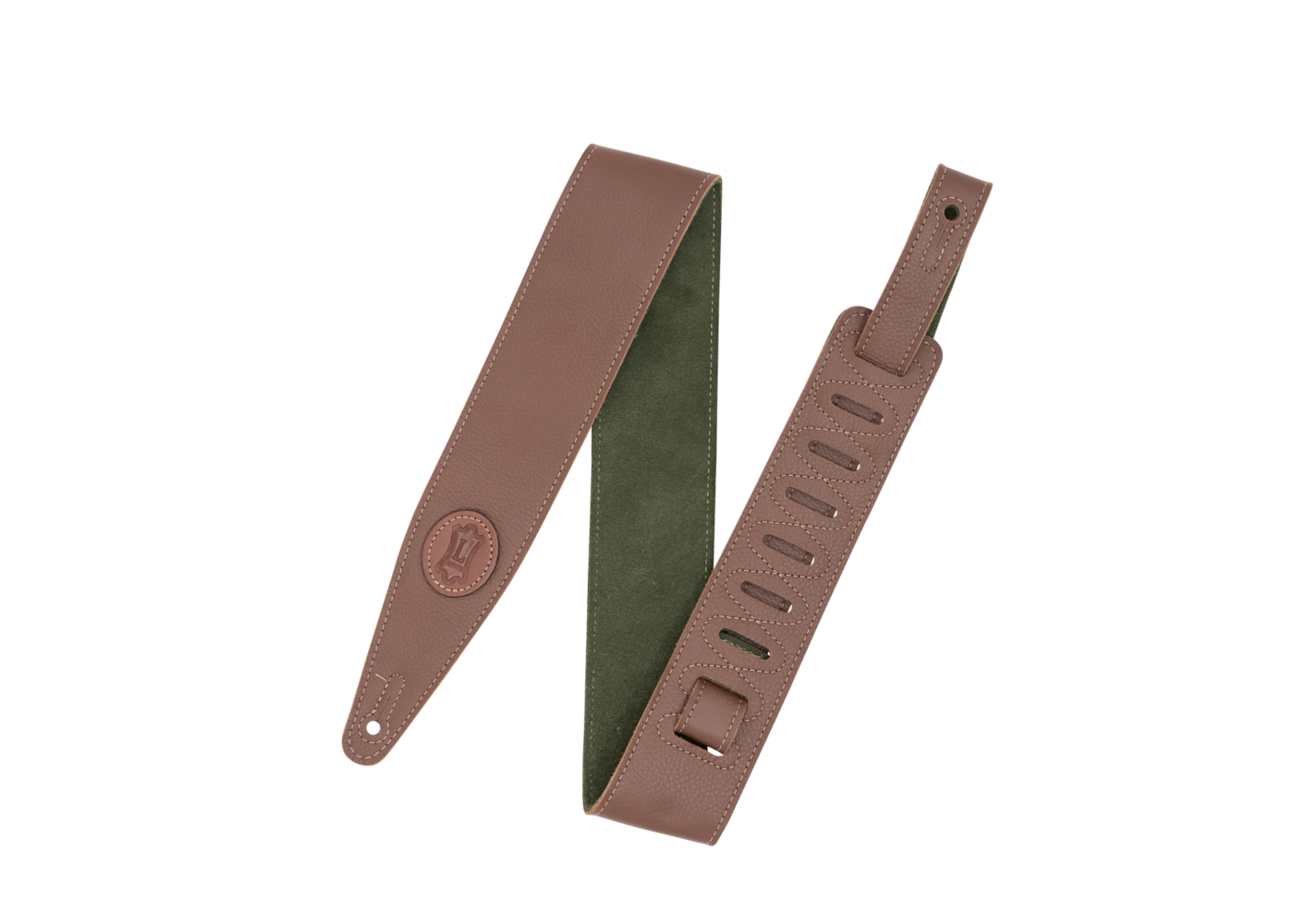 Levy's Levy's 2.5" Garment Leather Strap with Suede Backing - Brown/Green