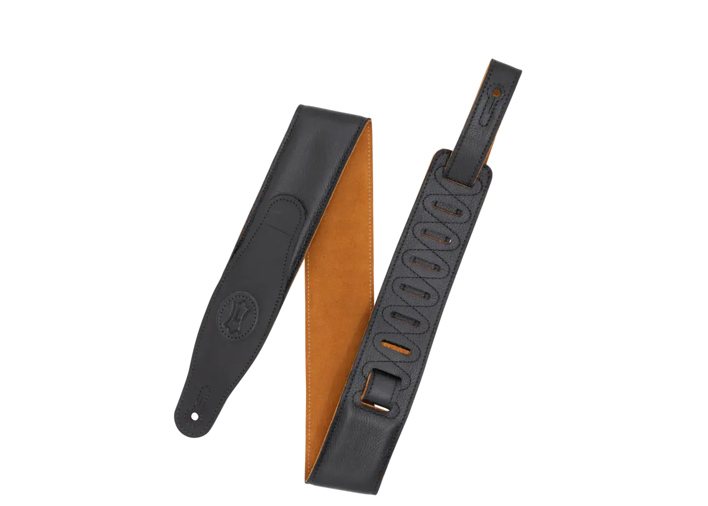 Levy's Levy's 2.5" Padded Garment Leather Guitar Strap - Black/Honey