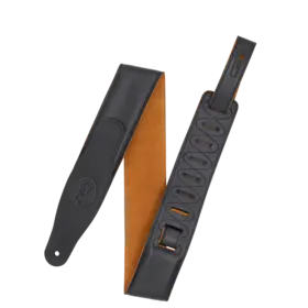 Levy's Levy's 2.5" Padded Garment Leather Guitar Strap - Black/Honey