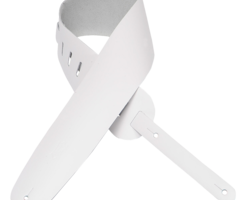 Levy's Levy's 3 1/2" Wide White Genuine Leather Bass Strap - White