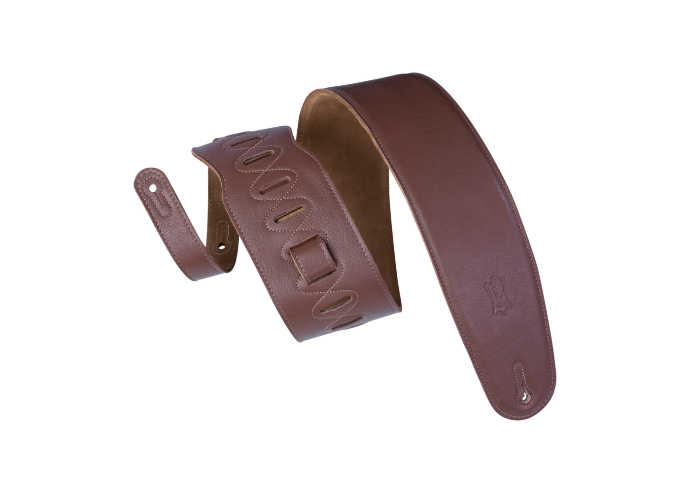 Levy's Levy's 3 1/2" Wide Brown Garment Leather Bass Strap