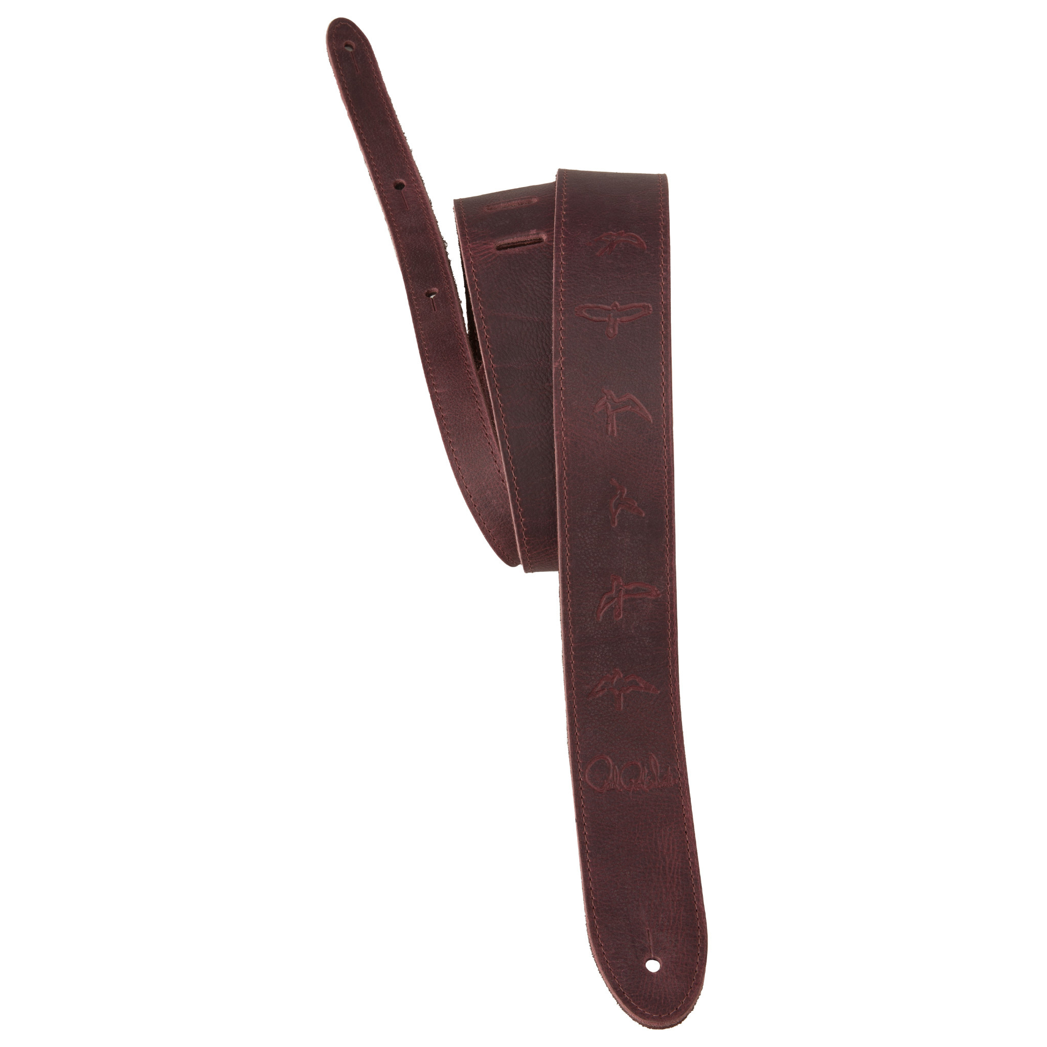 PRS Guitars PRS 2” Reversible Guitar Strap , Leather & Suede, Oxblood