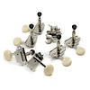 MannMade USA MannMade USA Vintage Style Locking Tuner Set - Nickel, Cream Oval Button