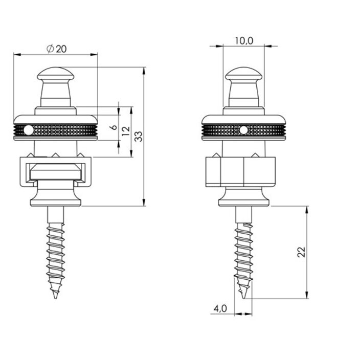 Schaller Schaller S-Locks Security Strap Locks - Medium - Gold