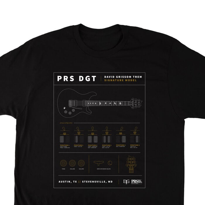 PRS Guitars PRS DGT Tee, Black, Large