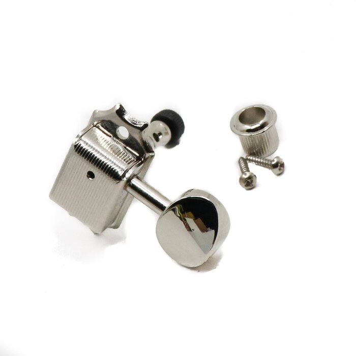 MannMade USA MannMade USA Vintage Style Locking Tuner - Bass side - Nickel,  Oval Button