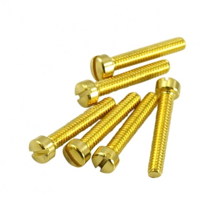 Humbucker Pole Piece Screw Set (6pc) -  Metric - Gold