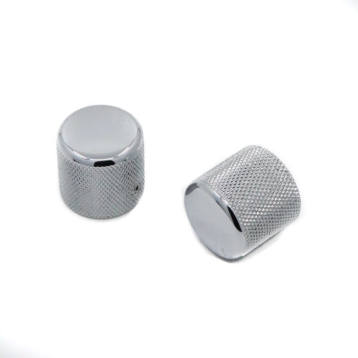 MannMade USA MannMade USA Fine Knurled Flat Top Knob - Chrome - Set of 2