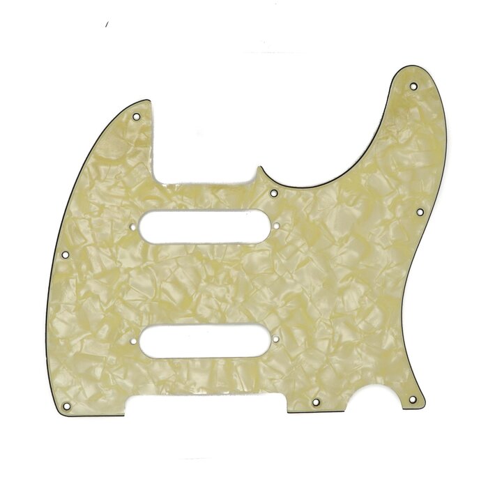 MannMade USA MannMade USA Fender Telecaster Pickguard - 8 Hole, 4 Ply - Aged White Pearl/White/Black/White