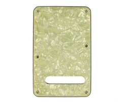 MannMade USA MannMade USA Fender® Stratocaster® Tremolo Backplate - Oval Slot - Aged White Pearl/Black/White