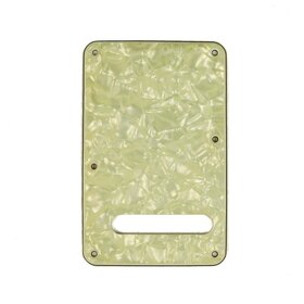 MannMade USA MannMade USA Fender® Stratocaster® Tremolo Backplate - Oval Slot - Aged White Pearl/Black/White