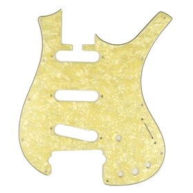 MannMade USA MannMade USA Parker S/S/S Nitefly Pickguard - 4 Ply - Aged White Pearl/White/Black/White